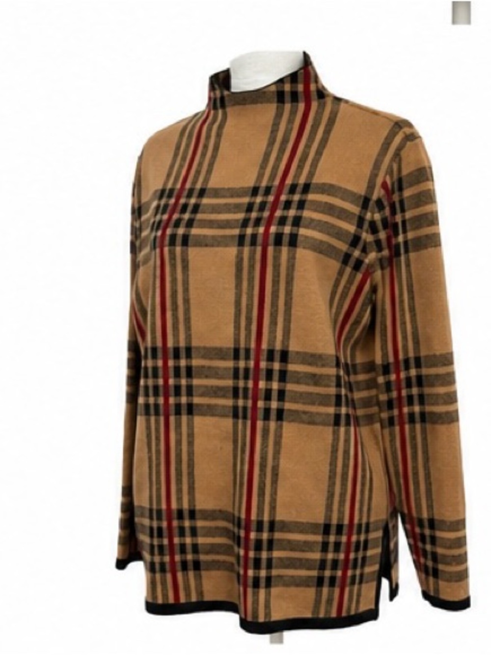 Plaid Camel Anne Klein Sweater